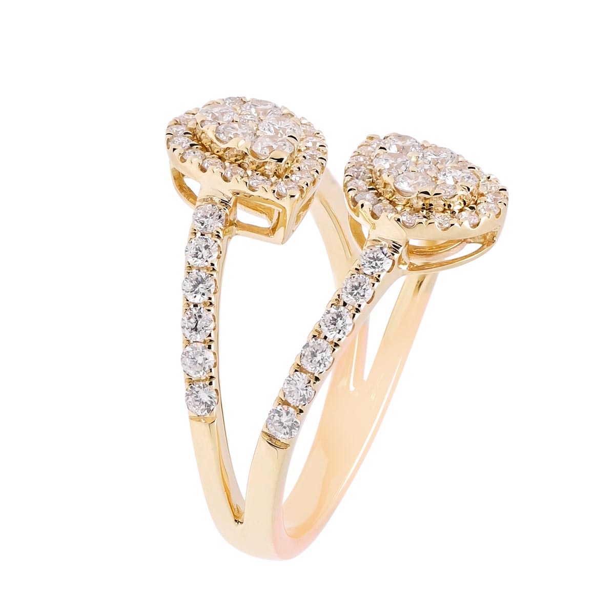 Diamond Pear Shape Fashion Ring in 14kt Yellow Gold (1ct tw)