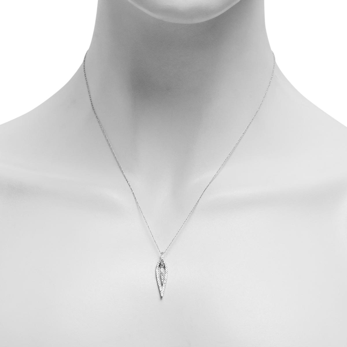Diamond Drop Necklace in 14kt White Gold (1/4ct tw)