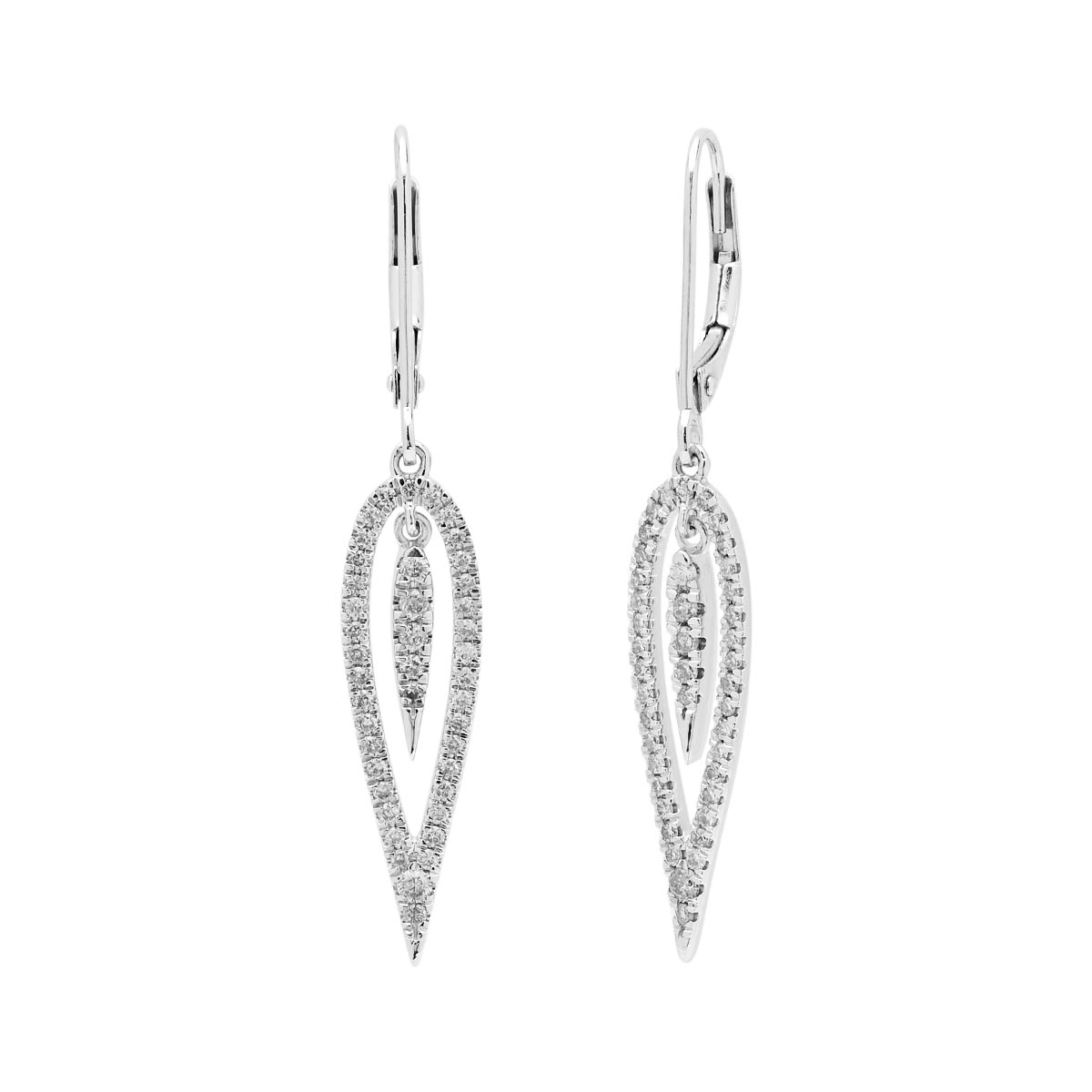 Diamond Drop Earrings in 14kt White Gold (1/2ct tw)