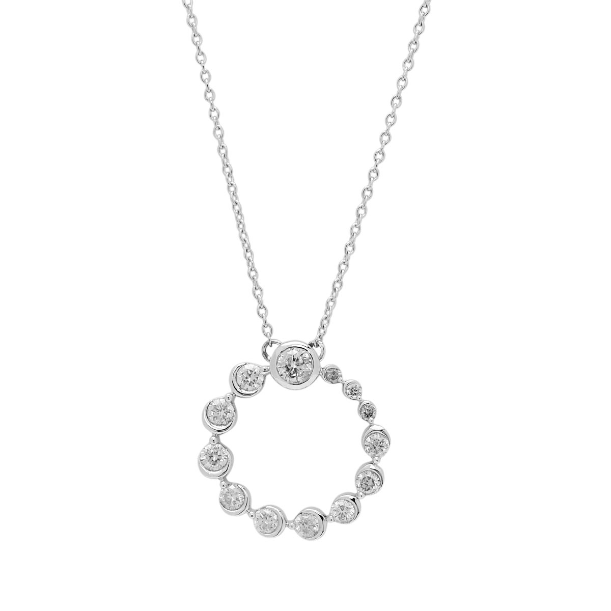 Diamond Circle Necklace in 14kt White Gold (1/2ct tw)