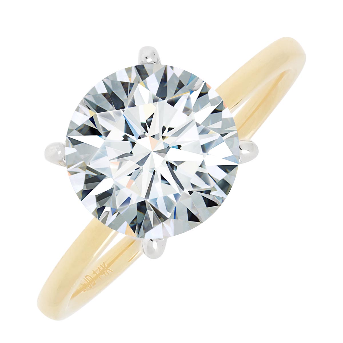 Solitaire Diamond Engagement Ring Setting in 14kt Yellow Gold