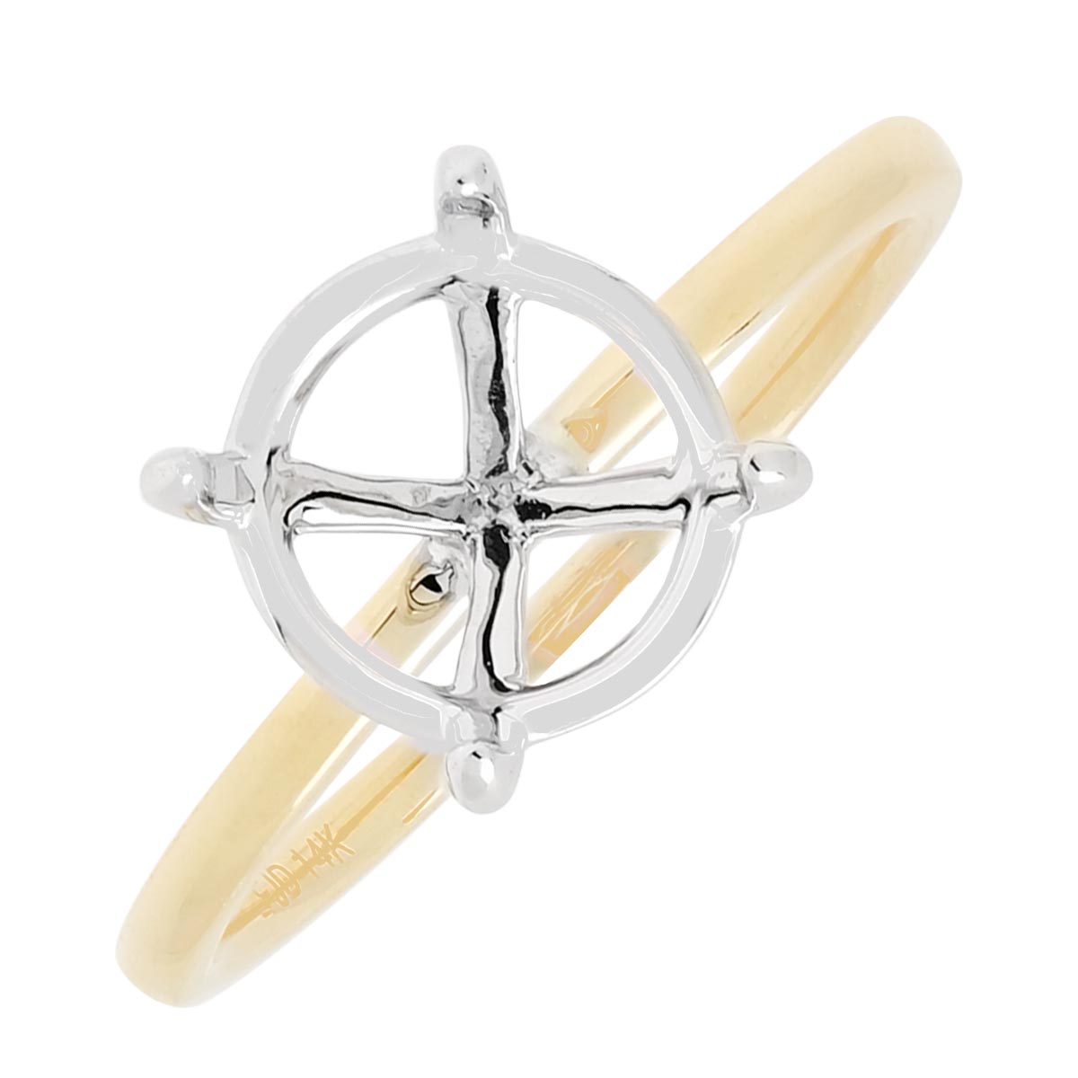 Solitaire Diamond Engagement Ring Setting in 14kt Yellow Gold