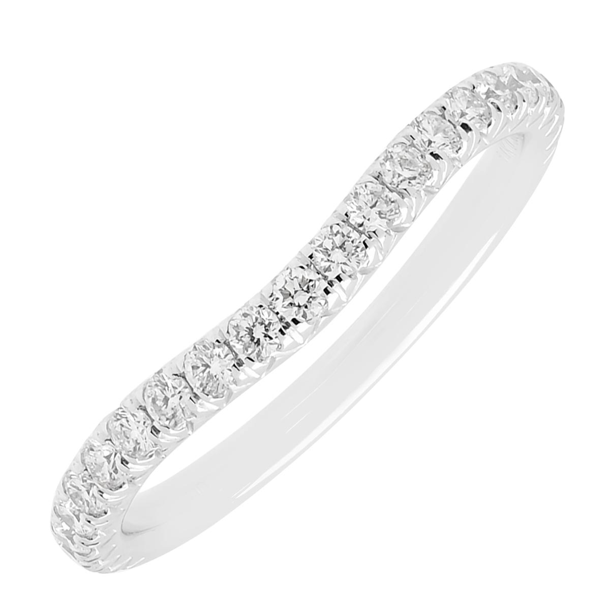 Diamond Curved Wedding Band in 14kt White Gold (1/3ct tw)