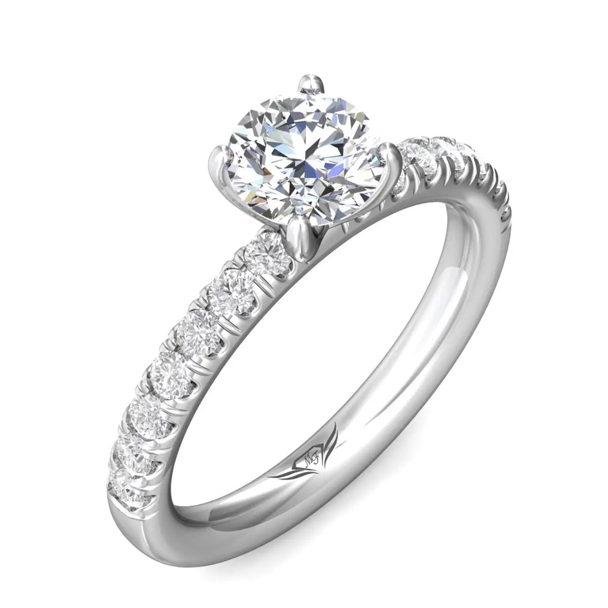 Martin Flyer Diamond Engagement Ring Setting in 14kt White Gold (1/2ct tw)