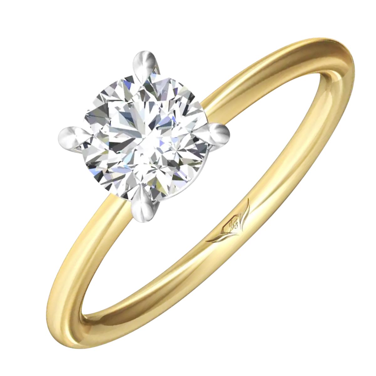 Martin Flyer Engagement Ring Setting in 14kt Yellow Gold