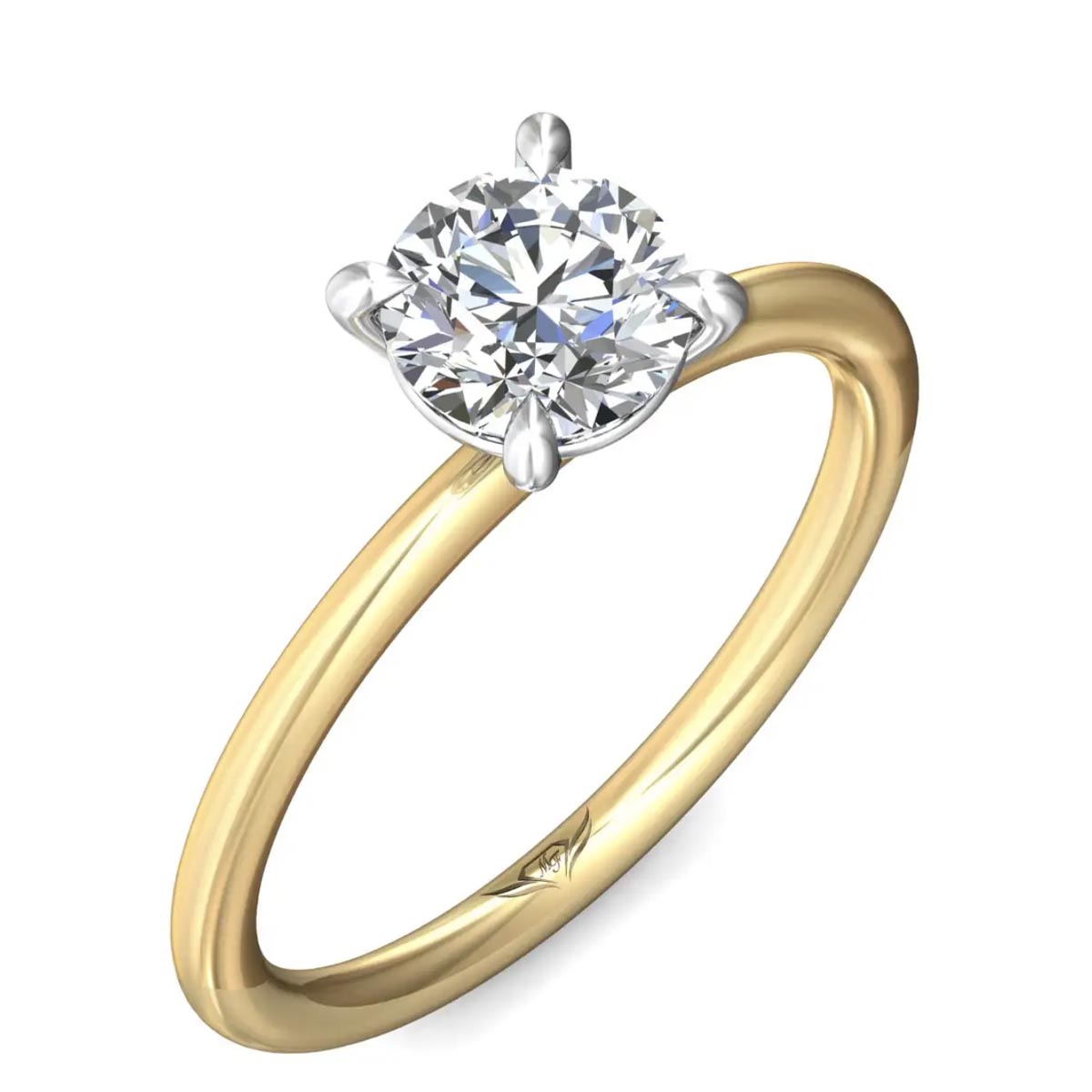 Martin Flyer Engagement Ring Setting in 14kt Yellow Gold