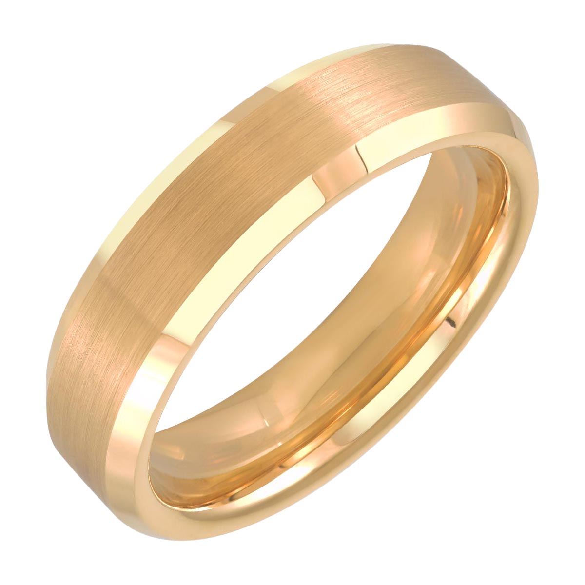 Mens Wedding Band in Yellow Tungsten (6mm)