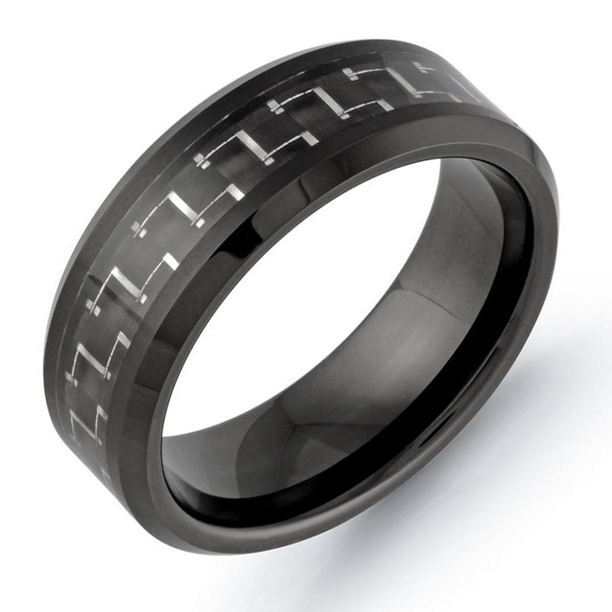 Men's Wedding Band in Black Tungsten (8mm)