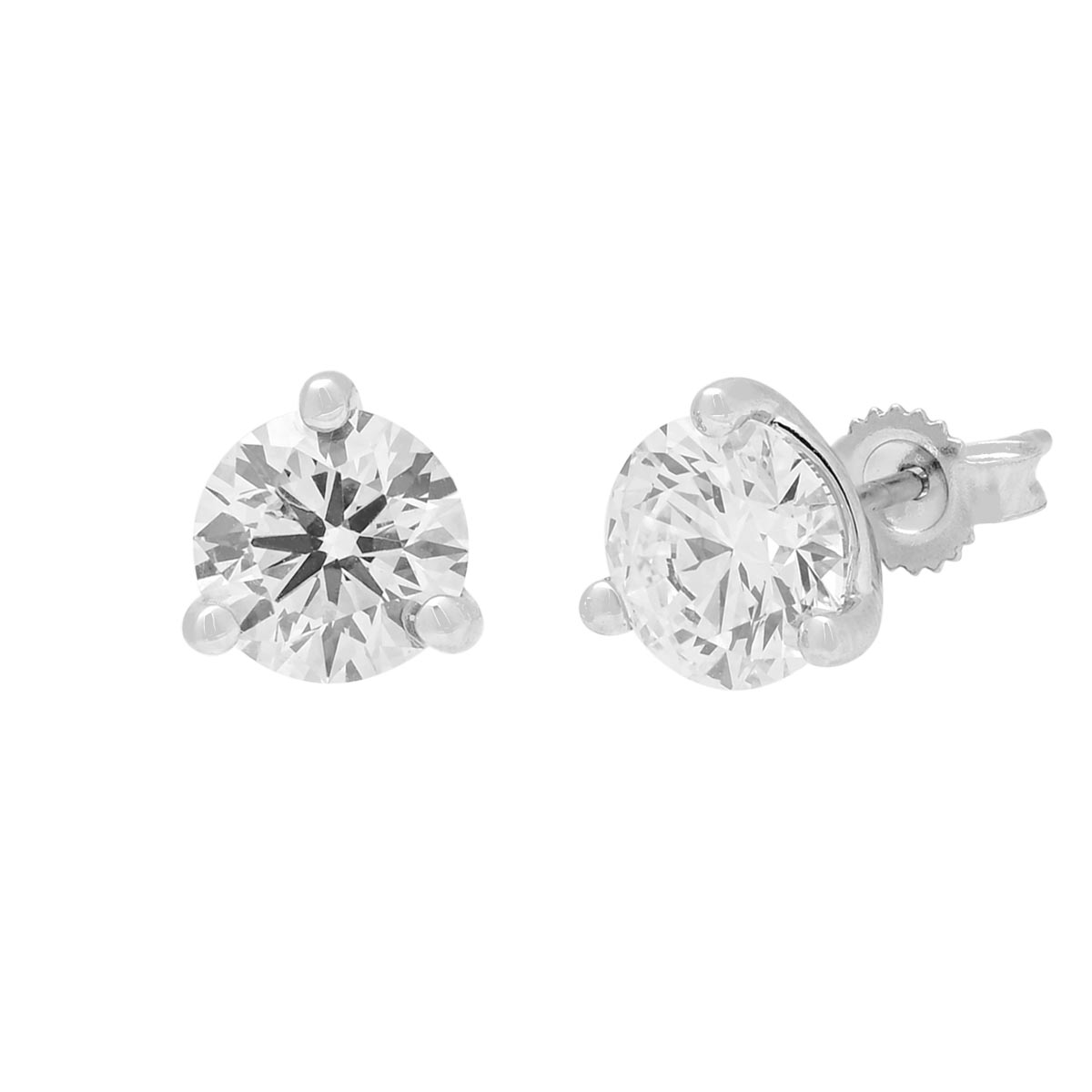 Lab Grown Diamond Stud Earrings in 14kt White Gold (2 1/2ct tw)
