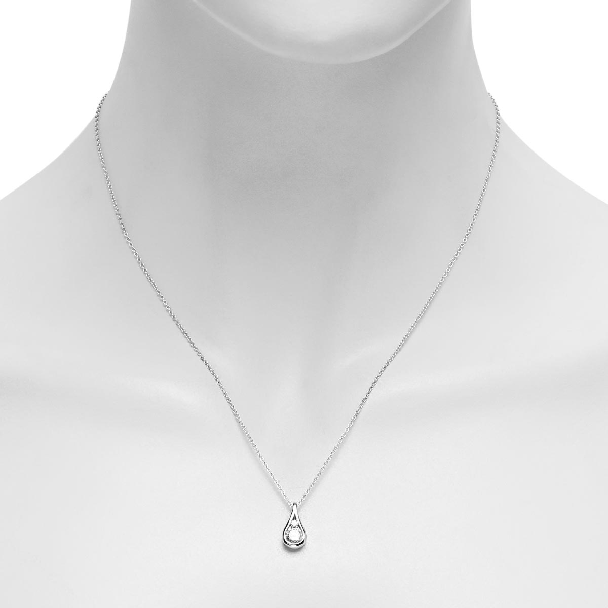 Diamond Drop Necklace in 14kt White Gold (1/2ct tw)