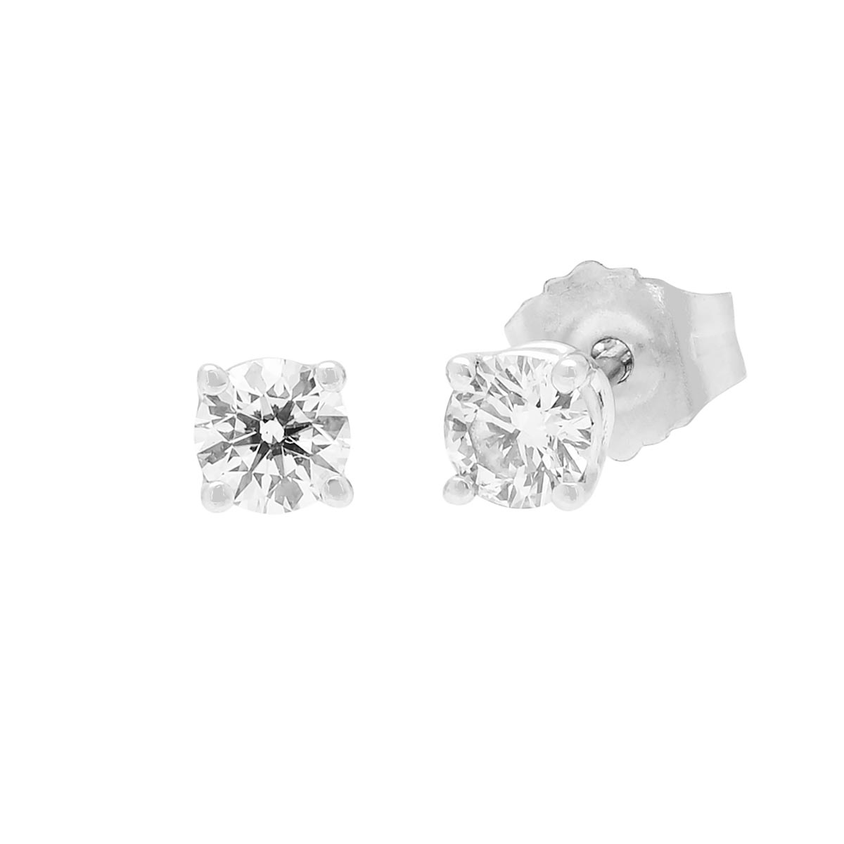 Estate Diamond Ideal Stud Earrings in 14kt White Gold (1/3ct tw)
