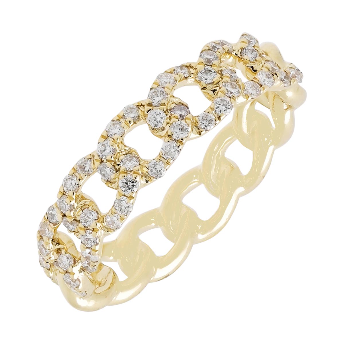 Diamond Curb Link Ring in 14kt Yellow Gold (1/2ct tw)