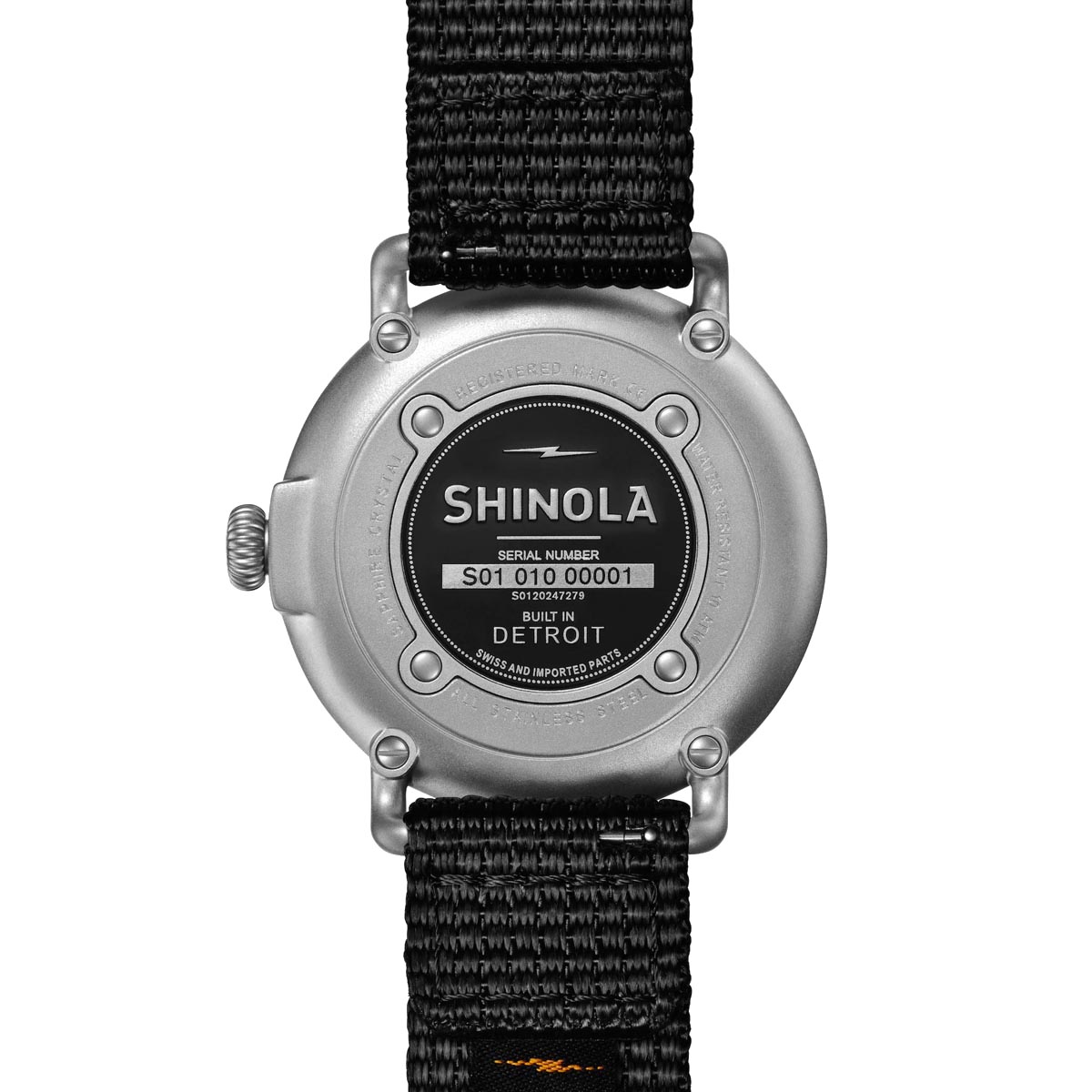 Shinola Runwell Field Mens Watch with Green Dial and Black Nylon Strap (quartz movement)