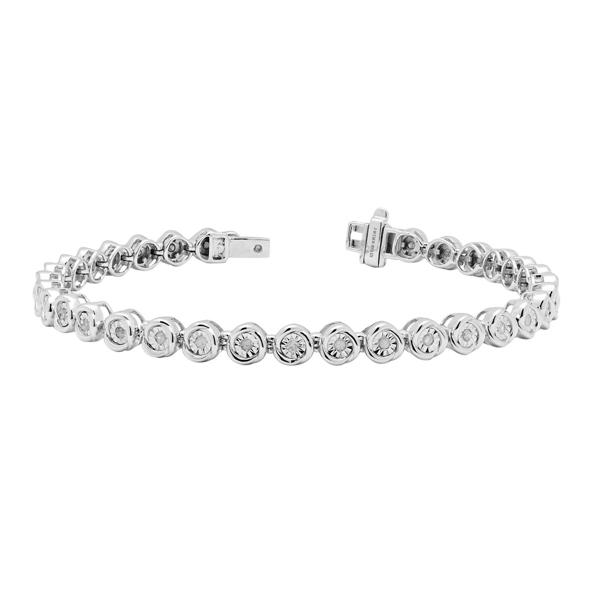 Diamond Bezel Bracelet in Sterling Silver (1/2ct tw)