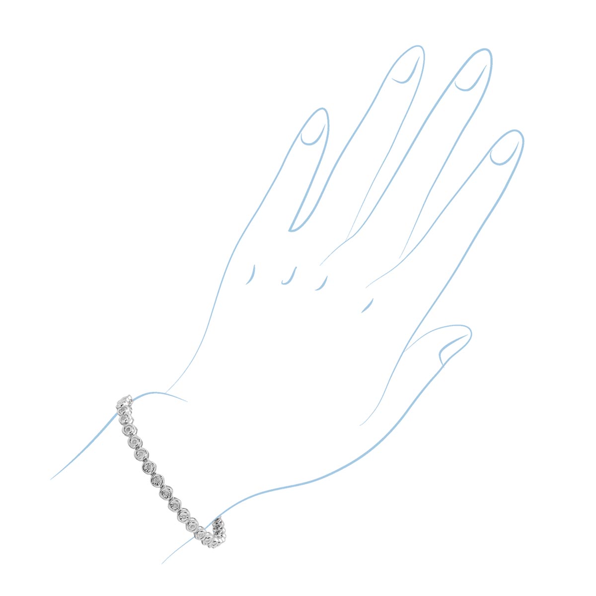 Diamond Bezel Bracelet in Sterling Silver (1/2ct tw)