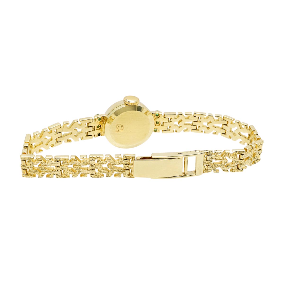 Estate Womens Raimond Watch in 14kt Yellow Gold with Emeralds (mechanical movement)