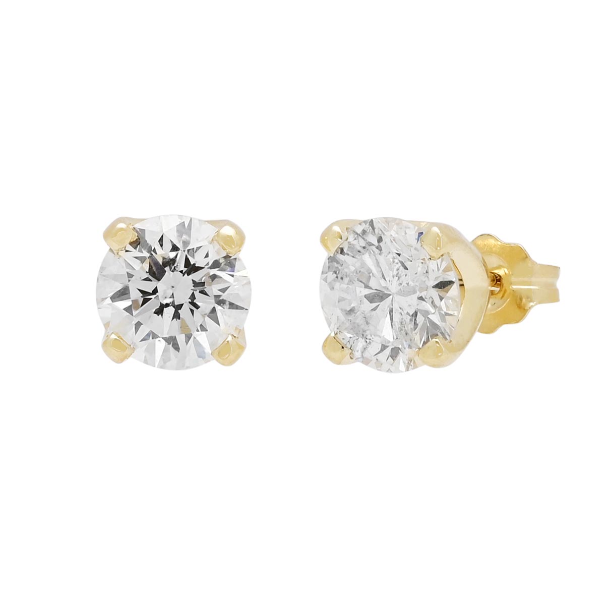 Estate Diamond Stud Earrings in 14kt Yellow Gold (2ct tw)