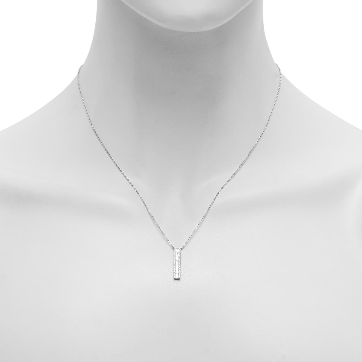 Baguette Diamond Bar Necklace in 14kt White Gold (3/8ct tw)