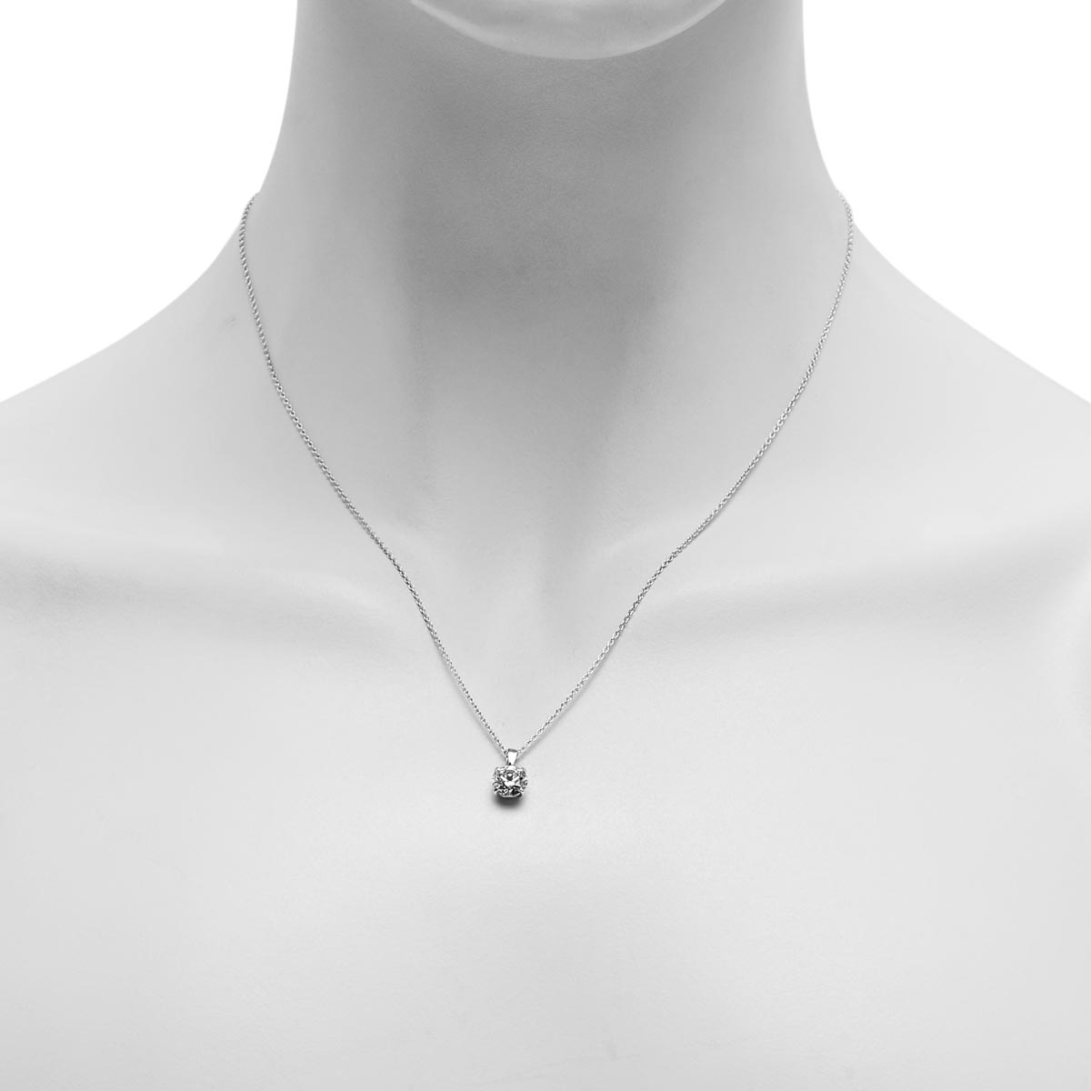 Lab Grown Diamond Solitaire Necklace in 14kt White Gold (1ct)