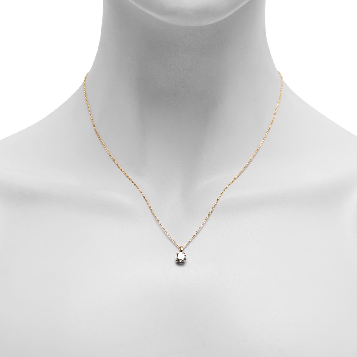 Lab Grown Diamond Solitaire Pendant in 14kt Yellow Gold (1ct)