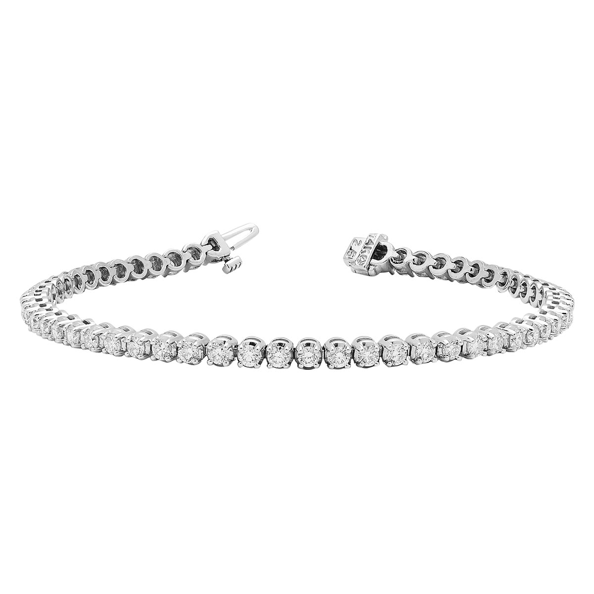 Lab Grown Diamond Tennis Bracelet in 14kt White Gold (3ct tw)