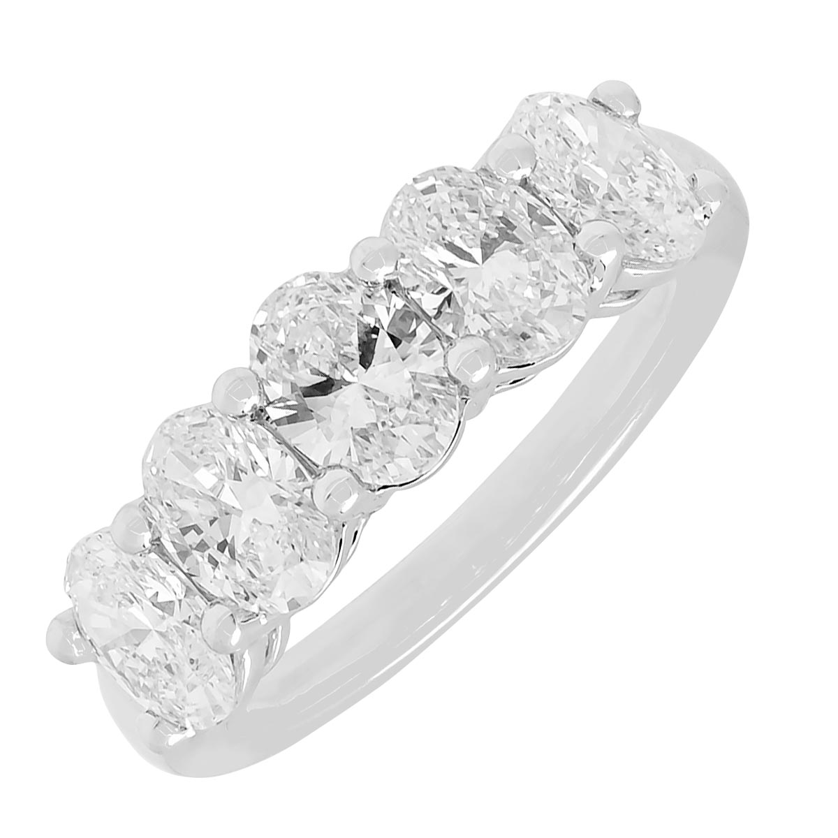 Lab Grown Oval Diamond Band in 14kt White Gold (2ct tw)