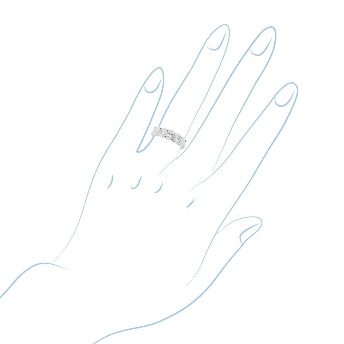 Lab Grown Oval Diamond Band in 14kt White Gold (2ct tw)