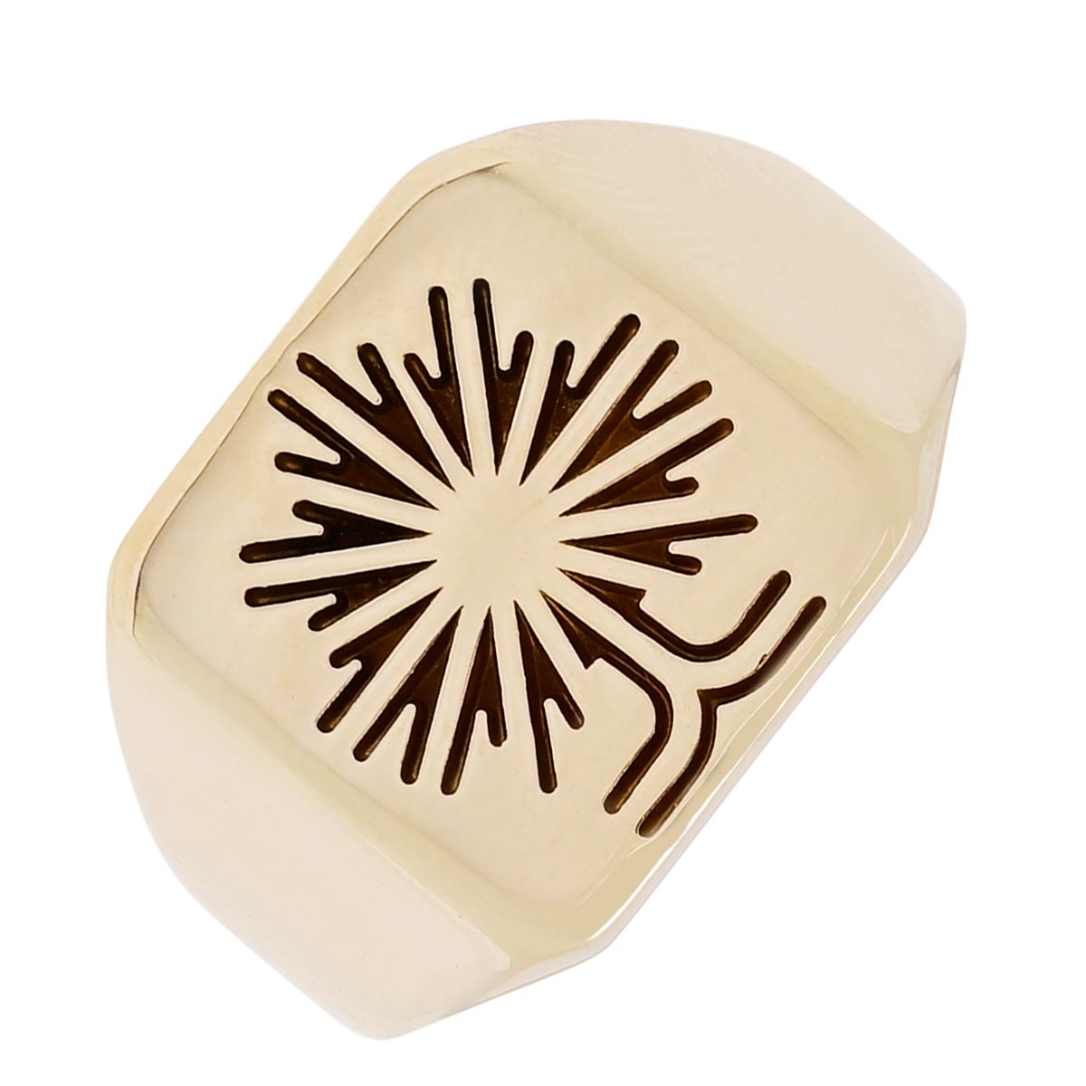 Estate Tree of Life Signet Ring in 10kt Yellow Gold