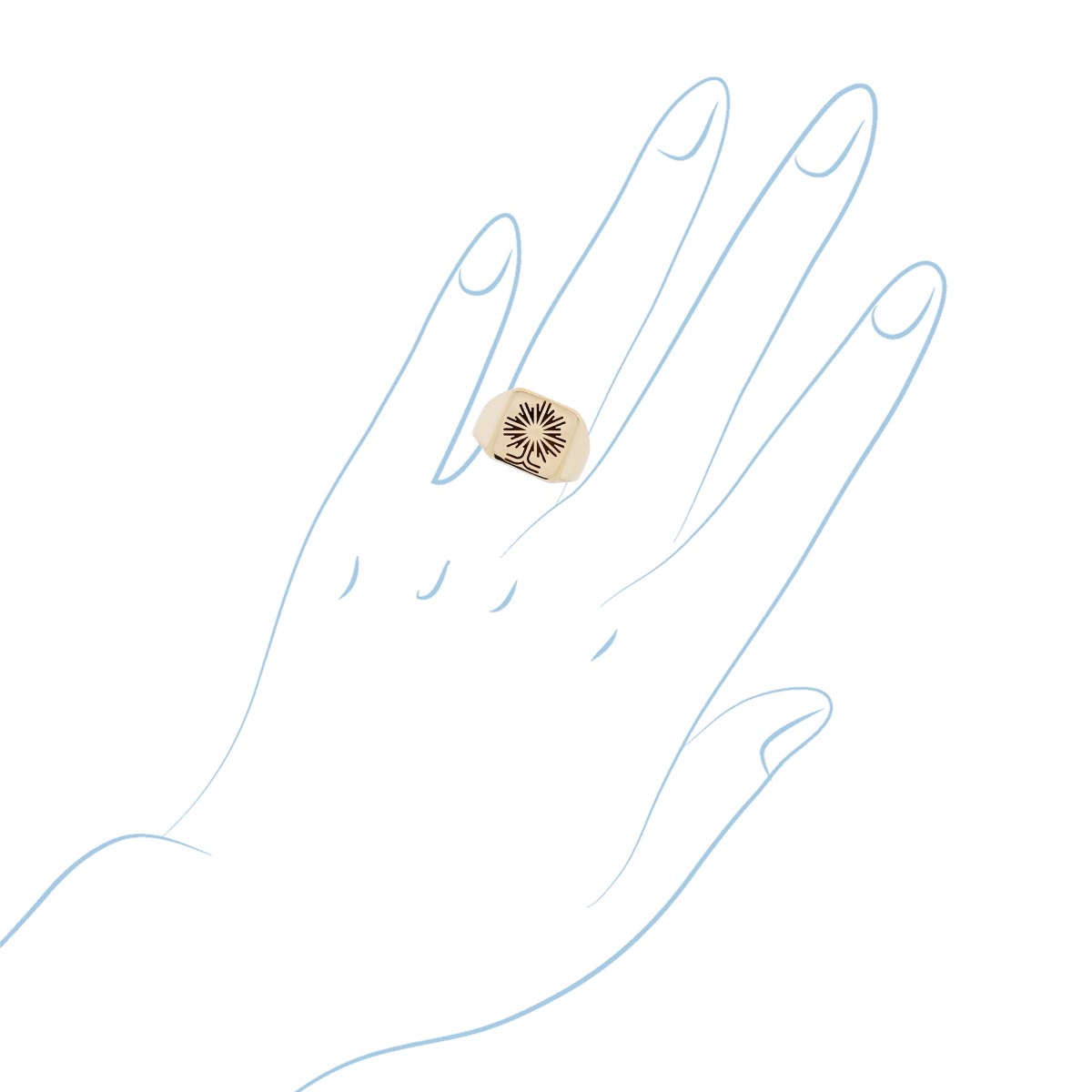 Estate Tree of Life Signet Ring in 10kt Yellow Gold