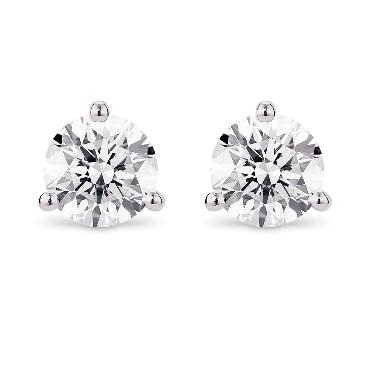 Lightbox Lab Grown Diamond Stud Earrings in 14kt White Gold (4ct tw)
