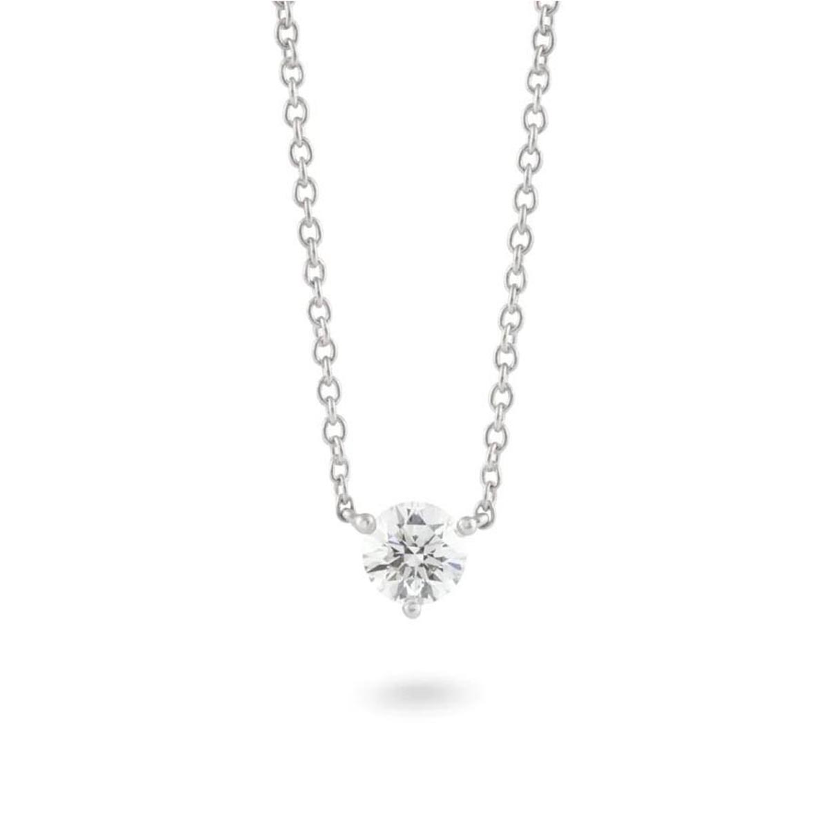 Lightbox Lab Grown Diamond Solitaire Necklace in14kt White Gold (1/2ct)