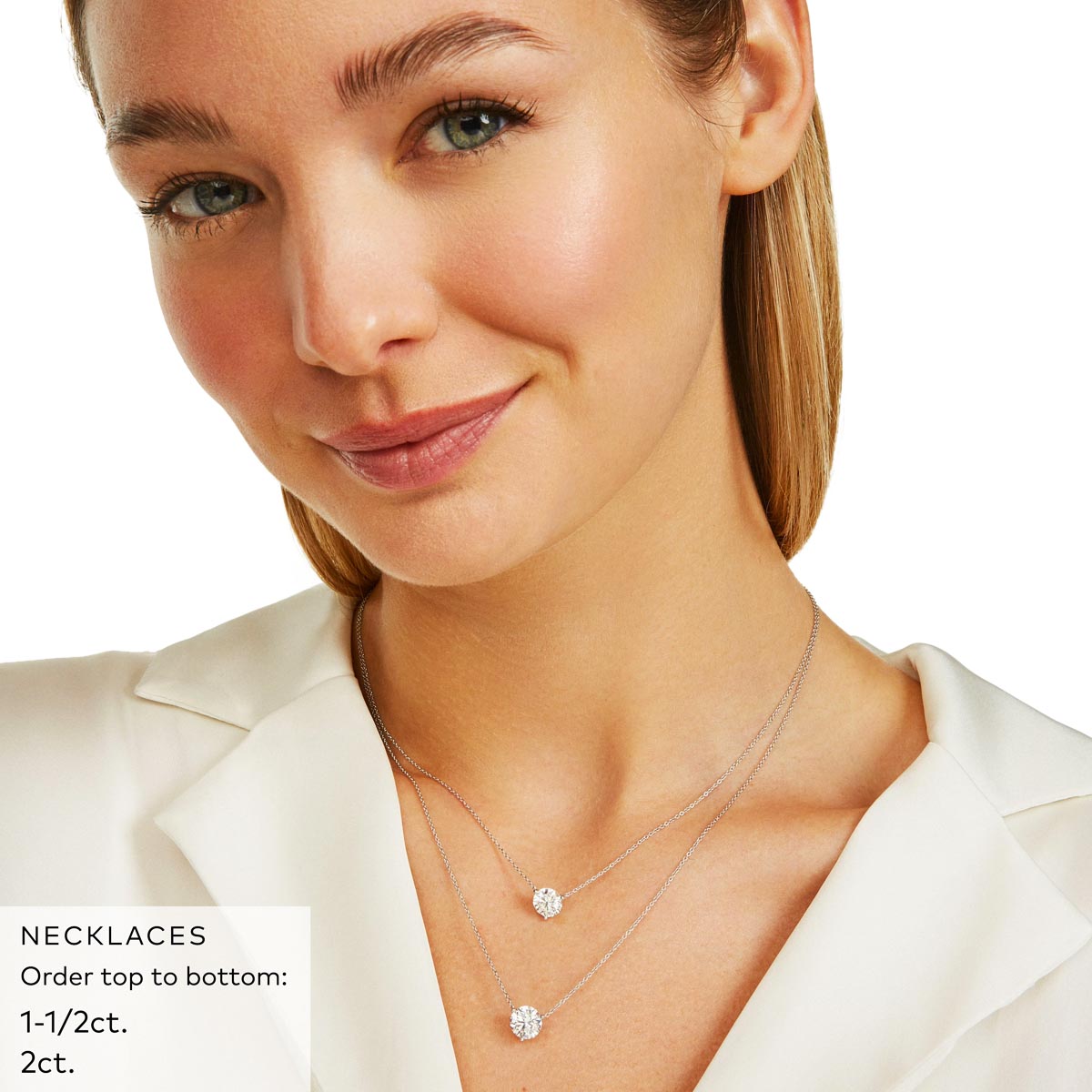Lightbox Lab Grown Diamond Solitaire Necklace in 14kt White Gold (1 1/2ct)