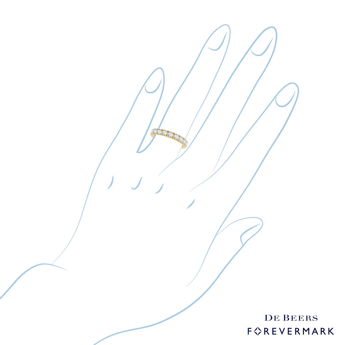 De Beers Forevermark Diamond Wedding Band in 18kt Yellow Gold (1ct tw)