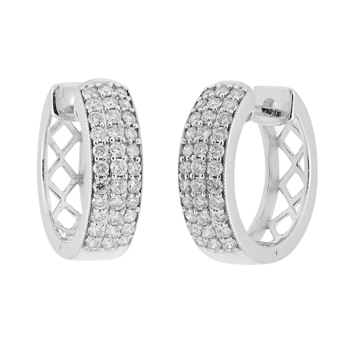 Diamond Hoop Earrings in 14kt White Gold (1/2ct tw)