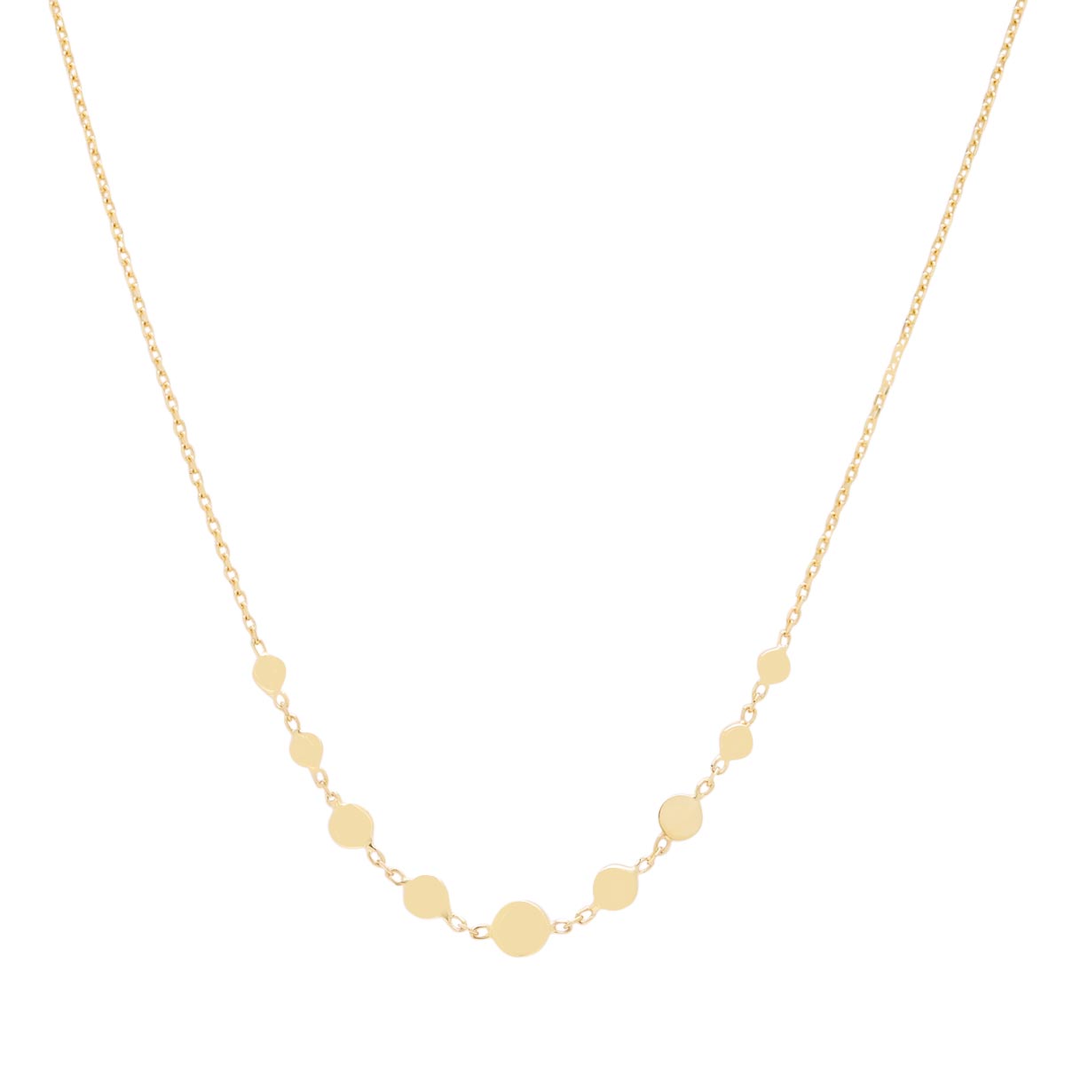 Graduated Discs Necklace in 14kt Yellow Gold
