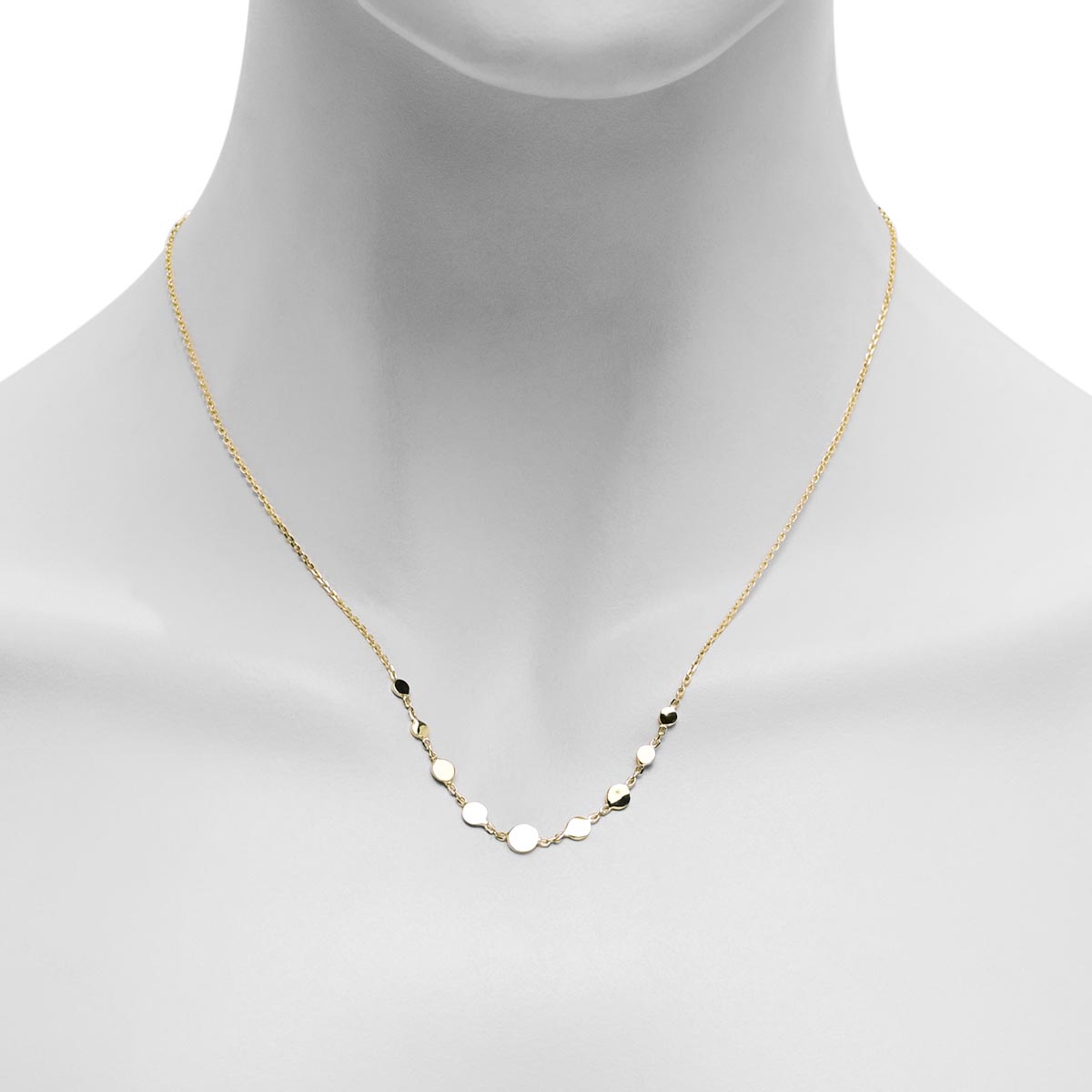 Graduated Discs Necklace in 14kt Yellow Gold