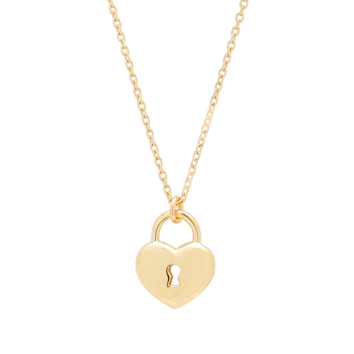 Heart Lock Necklace in 14kt Yellow Gold
