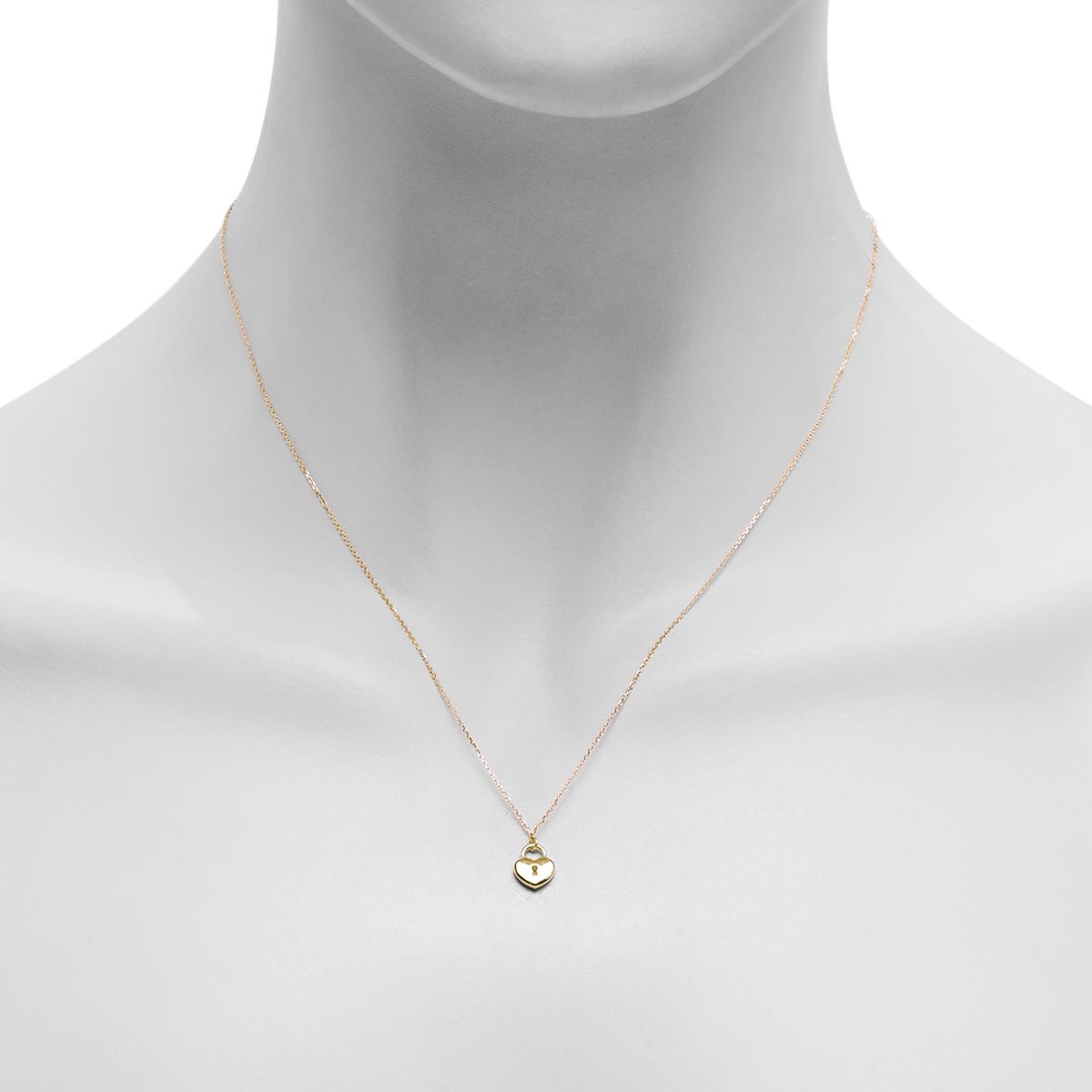 Heart Lock Necklace in 14kt Yellow Gold