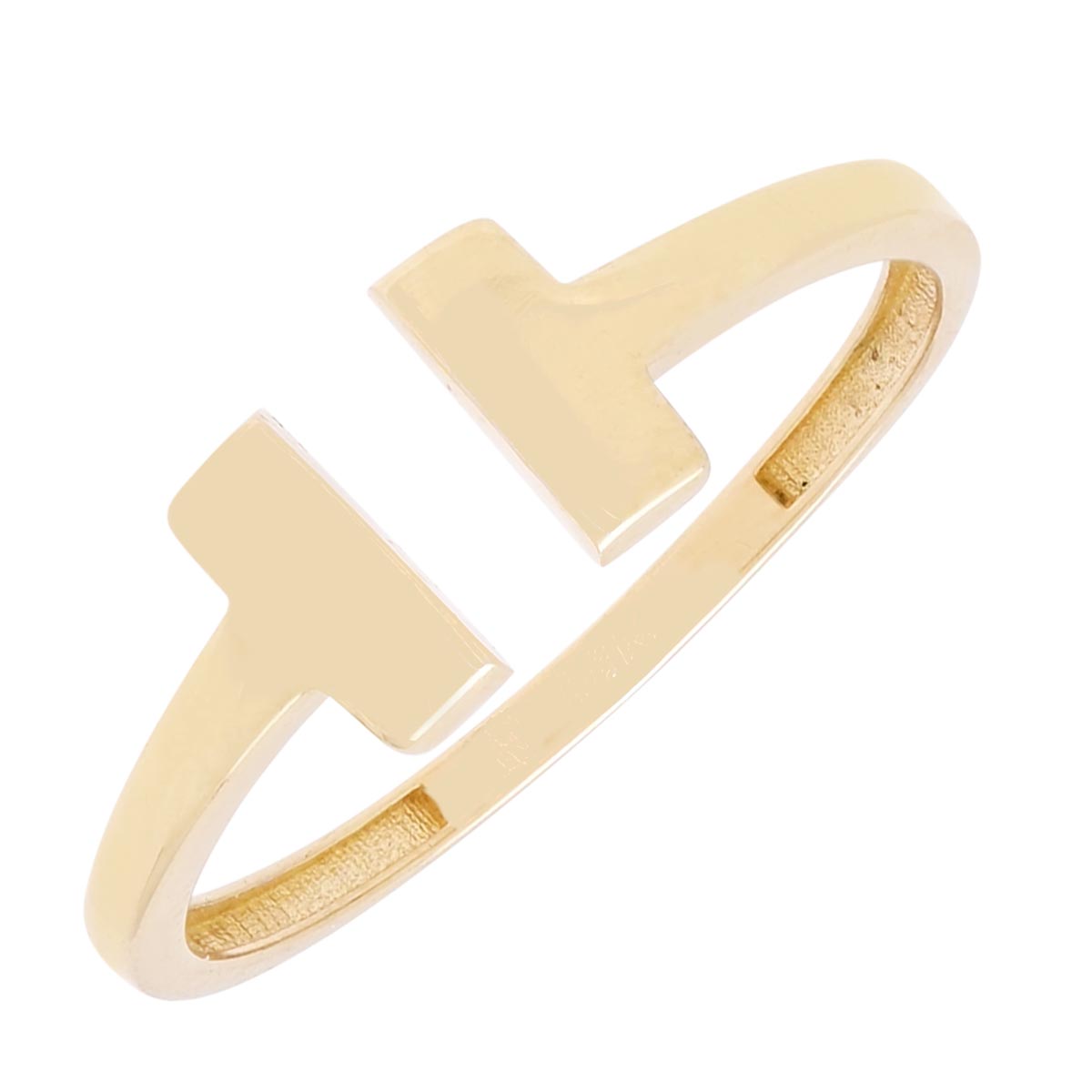 Split Bar Ring in 14kt Yellow Gold
