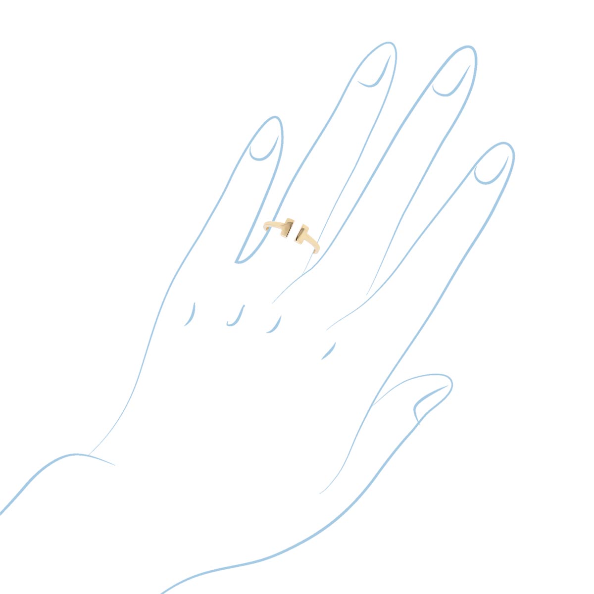 Split Bar Ring in 14kt Yellow Gold