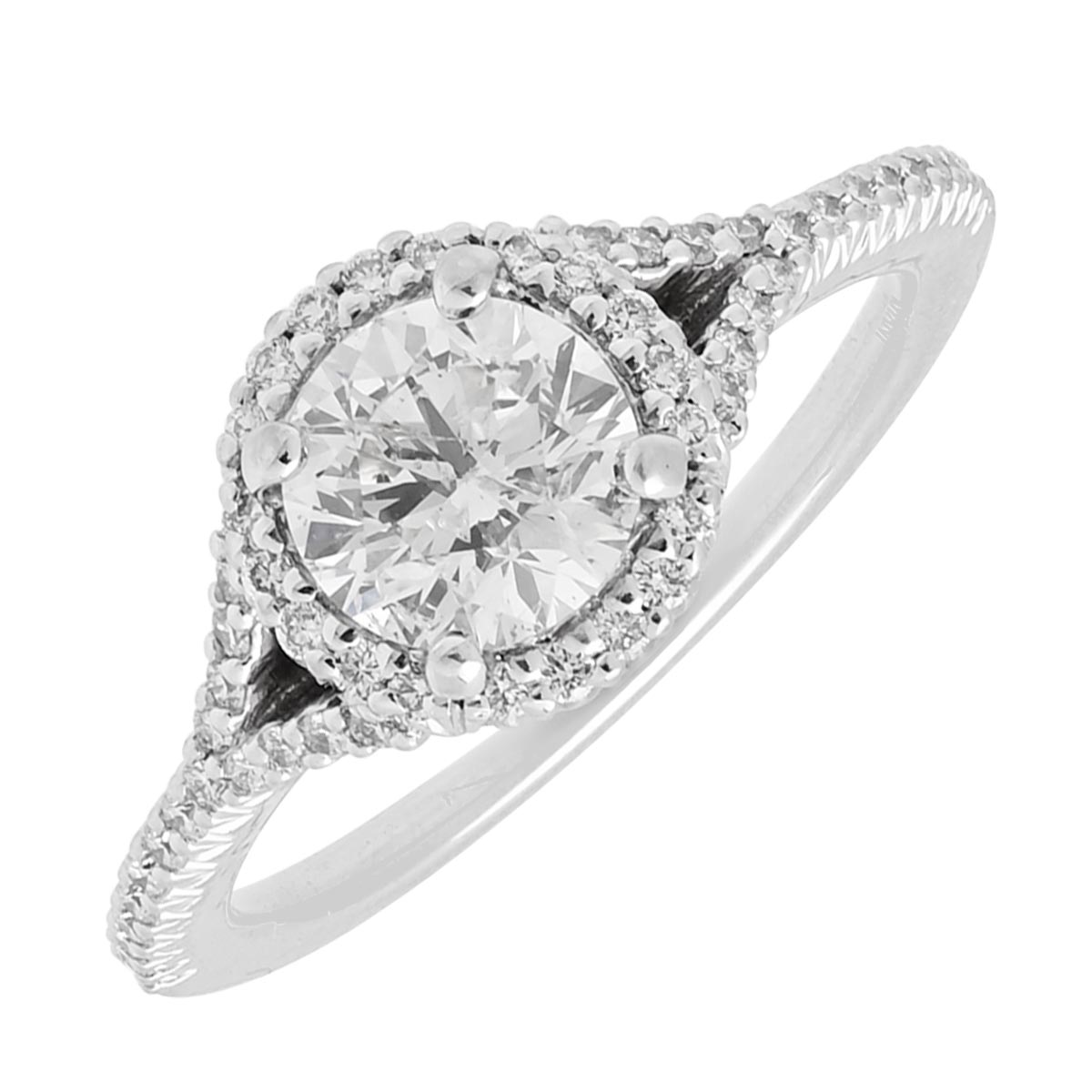 Diamond Halo Engagement Ring in 14kt White Gold (1 1/5ct tw)