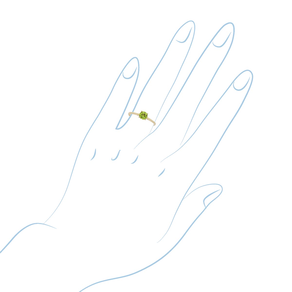 Peridot Ring in 14kt Yellow Gold