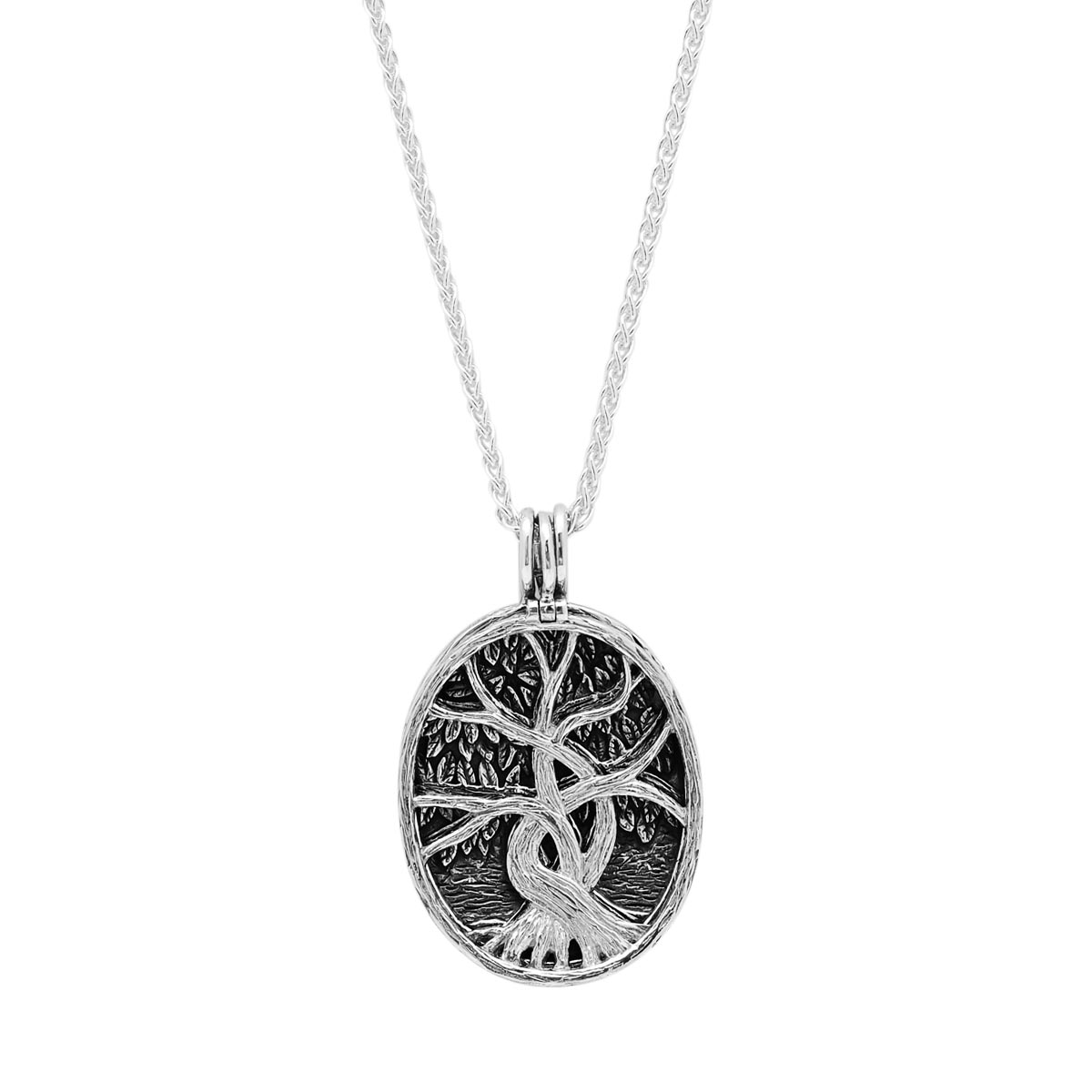 Keith Jack Four Way Reversible Tree of Life Necklace in Sterling Silver and 22kt Yellow Gold
