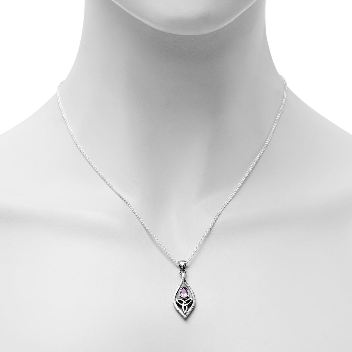 Keith Jack Amethyst Guardian Angel Necklace in Sterling Silver and 10kt Yellow Gold