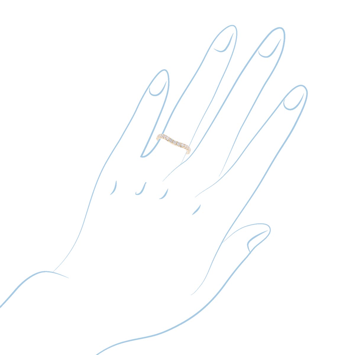 Diamond Curved Band in 14kt Yellow Gold (5/8ct tw)