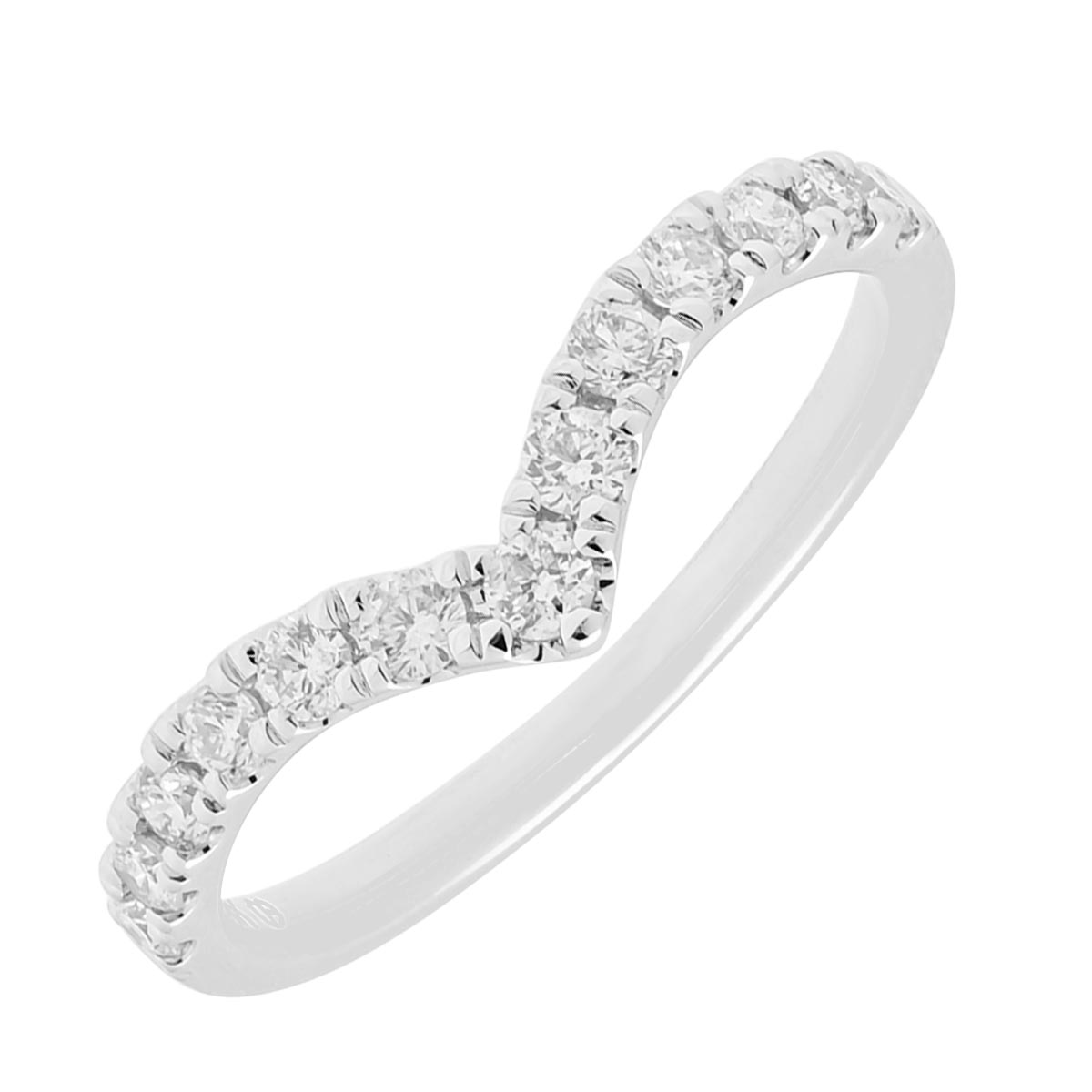 Diamond Curved Wedding Band in 14kt White Gold (1/3ct tw)