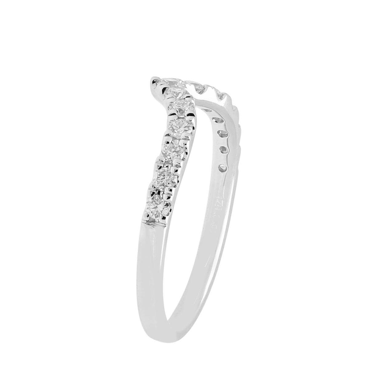 Diamond Curved Wedding Band in 14kt White Gold (1/3ct tw)