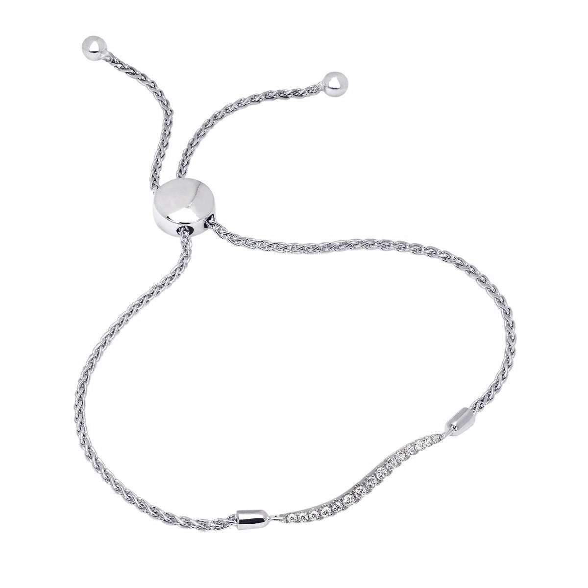 Diamond Bolo Bracelet in Sterling Silver (1/5ct tw)