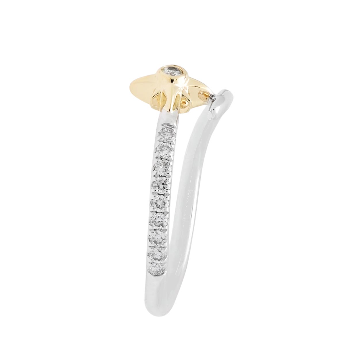 Northern Star Celestial Diamond Fashion Ring in 10kt Yellow Gold and Sterling Silver (1/10ct tw)