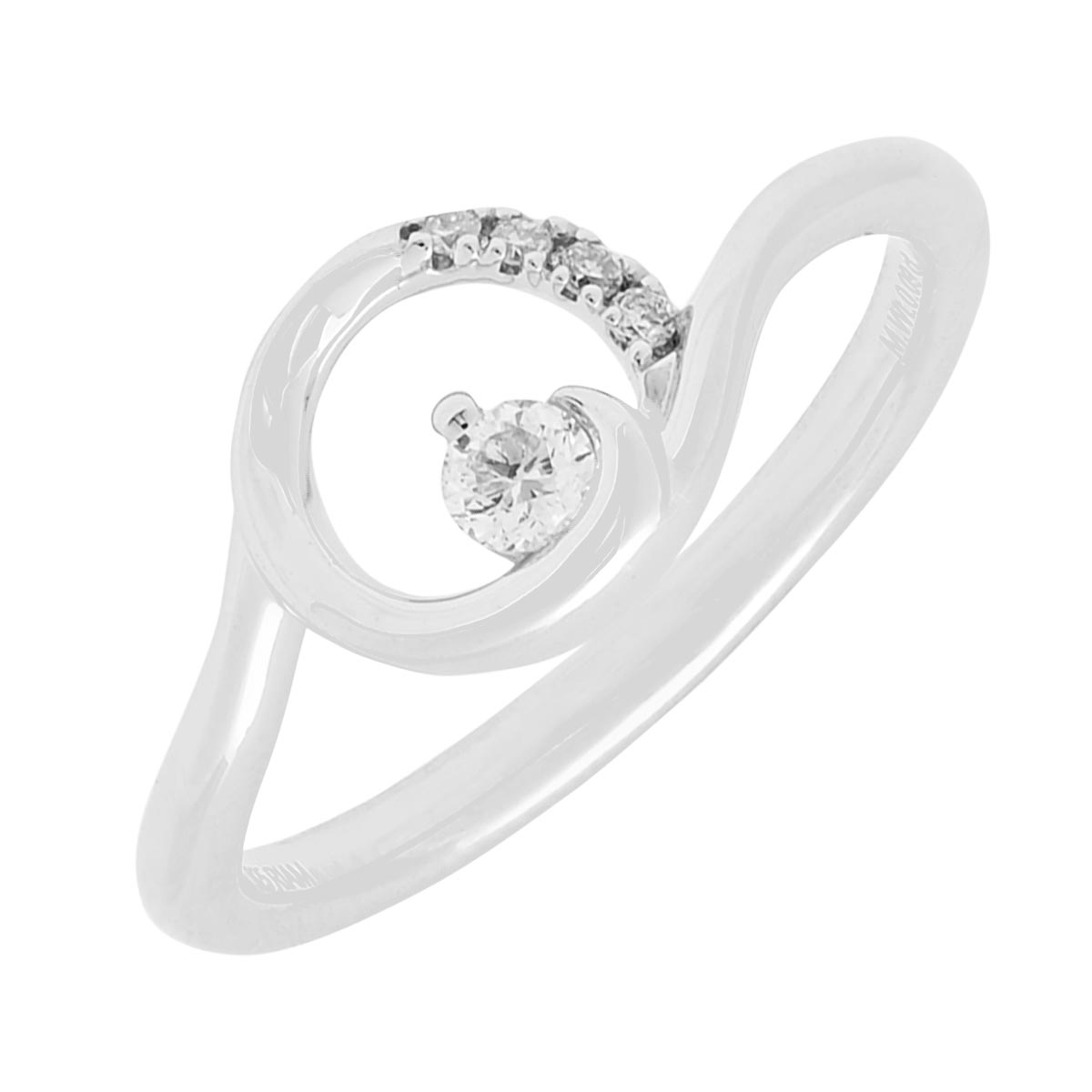 Northern Star Diamond Circle Ring in Sterling Silver (1/10ct tw)